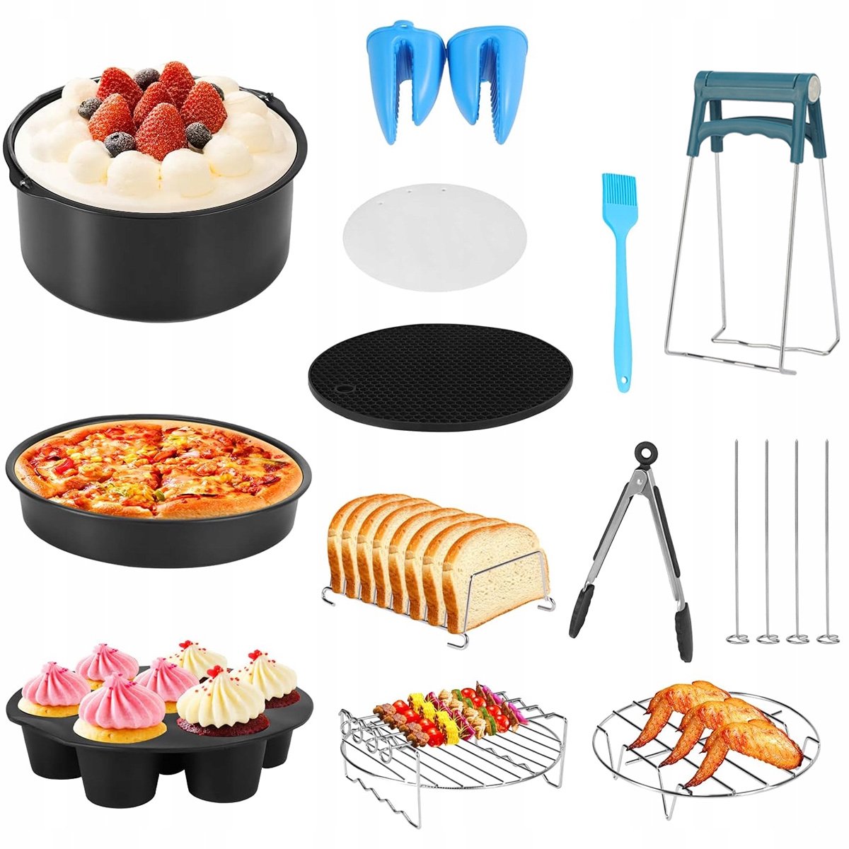 13-delige Airfryer Accessoireset - 20 cm