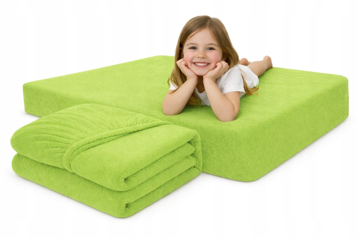 Groene Terry Hoeslaken met Elastiek 80x160 cm voor Kinderbed