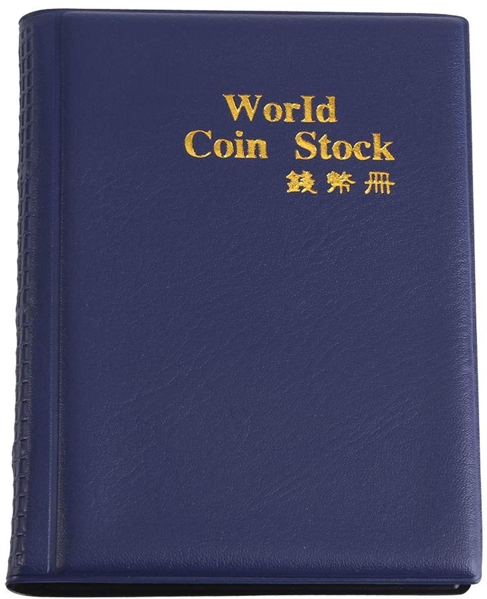 Dailygoods- Muntalbum 120 Pockets - 10 Pagina's - Retro Design - Coin Collector - Schokbestendig - Draagbaar - Transparant - Muntenverzamelalbum