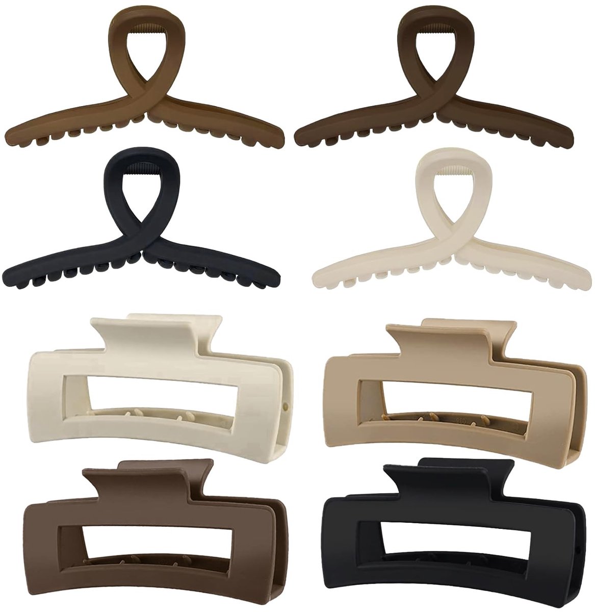 Dailygoods- Haarklemmen Groot - Antislip - 8 Stuks - Duurzaam Kunststof - Robuust - Geschikt voor Dun en Dik Haar - Haarclip