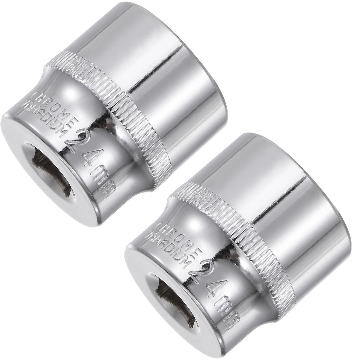Dailygoods- Steeksleutel 24mm - 6-punts Ondiepe Socket - Dopsleutelset - Duurzaam Chroom-Vanadiumstaal - 2 Stuks - Hoge Sterkte - Dopsleutel