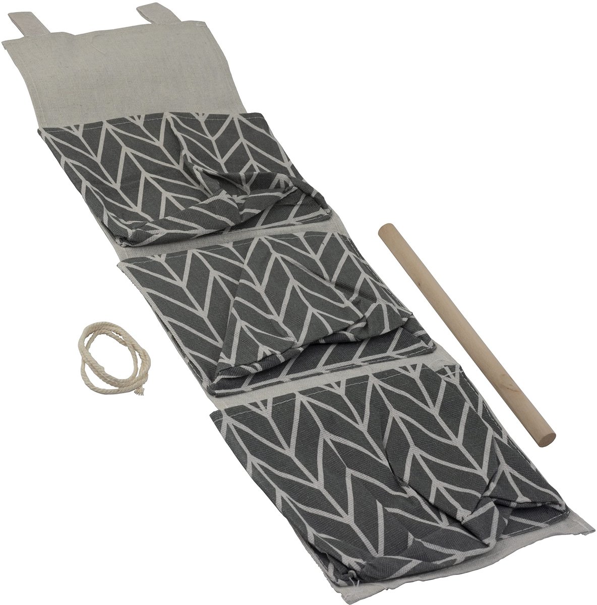 Dailygoods- Wandorganizer 62 x 19 cm - Hangende Organizer - Opbergvakken 3x 18 x 14 cm - Badkameraccessoires - Kleding - Waterdicht Materiaal - Opbergzak