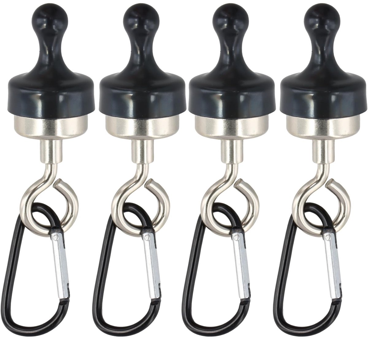 Dailygoods- Magnetische Haken 15 kg - Set van 4 - Verwijderbare Haken - Extra Sterke Haken - Voor Camping/Keuken - 30 mm - Magnetische Haak
