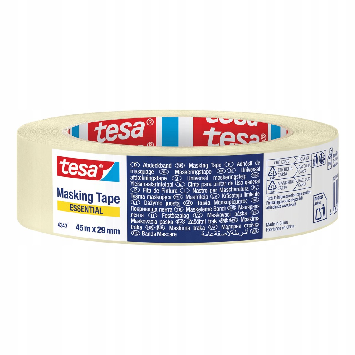 Tesa Essential Papieren Afplaktape 29mm x 45m - Universeel voor Binnen