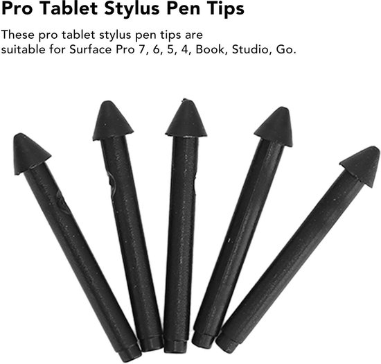 BRENZOOS- Stylus Pen 5 Stuks - Vervangende Penpunten 2H - Geschikt voor Pro 7/6/5/4/Book/Studio/Go - ABS Materiaal - Nauwkeurige Bediening — afbeelding 4