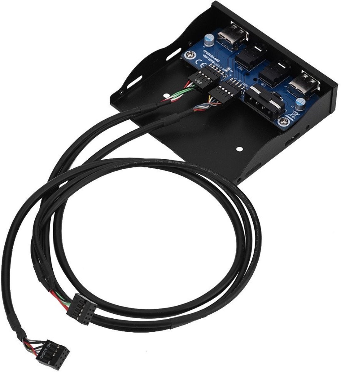 JHUBERS - Voorpaneel USB 2.0 - Multifunctioneel - Snel gegevensoverdracht - 3,5 inch formaat - HD-audio en microfoonaansluiting - Geschikt voor pc'...