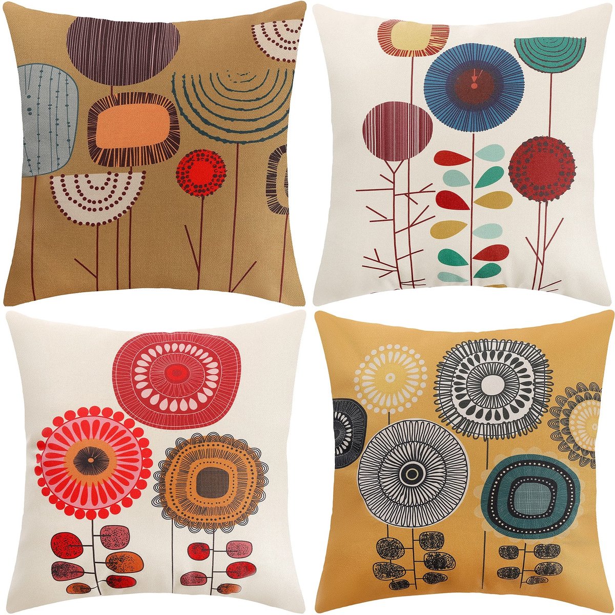 JHUBERS- Kussenhoezen 45x45cm - Fluwelen Kussenslopen - Set van 4 - Decoratieve Kussenslopen - Handwas/Machinewasbaar - Perfect voor Woonkamer - Kussensloop