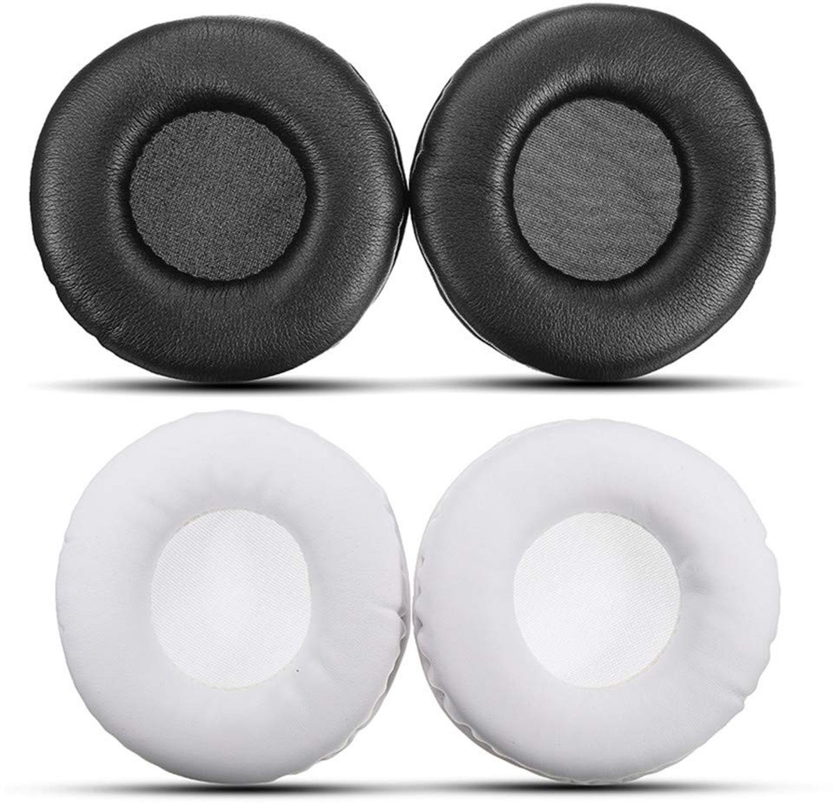 BRENZOOS- Oorkussens Zwart/Wit - 2x Vervangende Oorkussens - Geschikt voor Pioneer HDJ 500 - Schuim/Leer - Dikte 1,5 cm - Verhoogt Geluidskwaliteit - Hoofdtelefoon Oorkussens