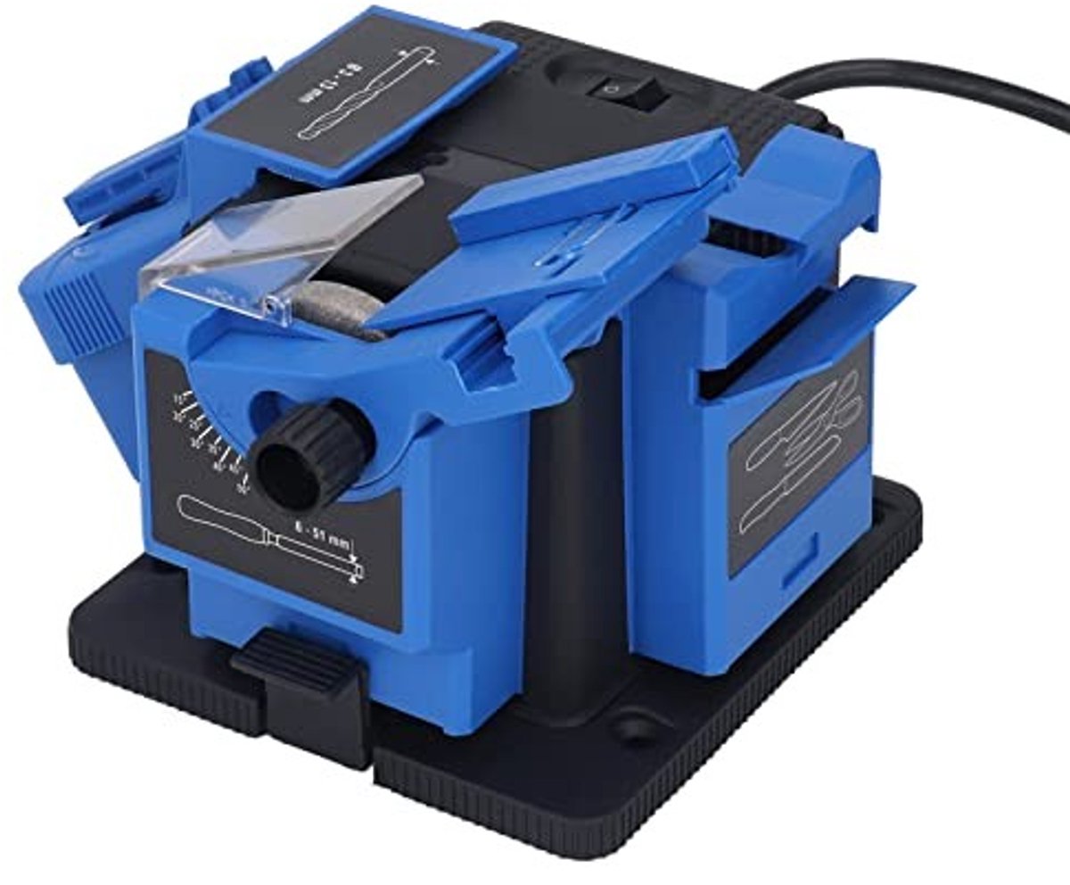 BRENZOOS - Universeel Slijpstation - Multifunctionele Elektrische Slijper - 65W Huishoudelijk - Messen en Scharen Slijpen - Geschikt voor Beitels en...
