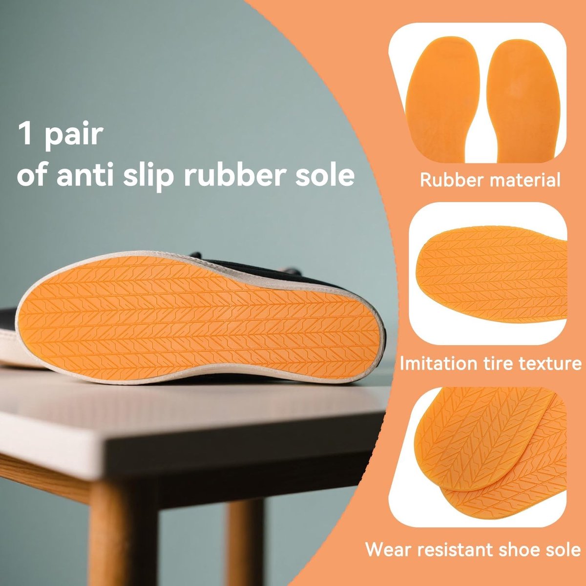BRENZOOS- Rubberen Zolen Antislip - Schoenzolen Dames/Heren - Geluidsreductie - Lichtgewicht - Op Maat Snijden - Perfect voor Binnen/Buiten