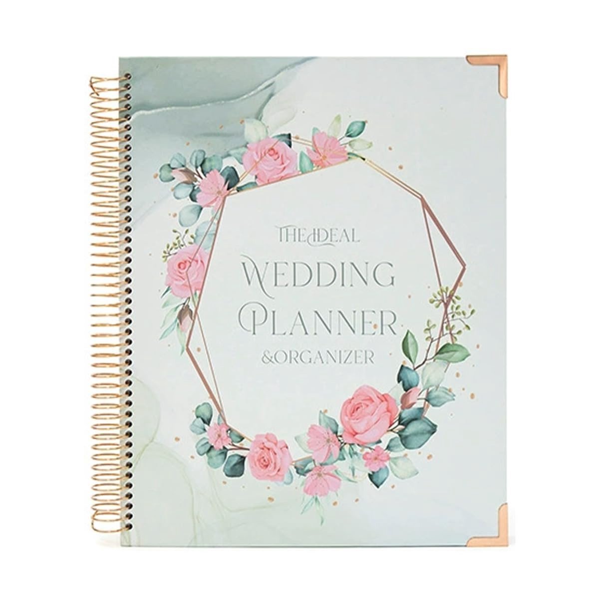 Dailygoods- Trouwplanner A4 - Hardcover Trouwplannerboek - 176 pagina's - Aftelchecklist 12 maanden - Maandelijkse kalender - Metalen hoekbeschermer - Trouwboek
