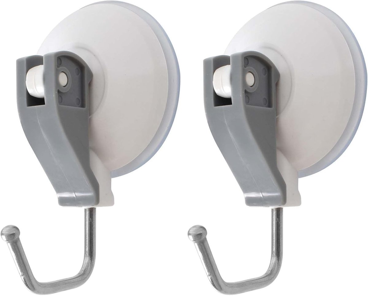 Dailygoods- Zuignap Set van 2 - Herbruikbare Zuignap - Waterdichte Zuignaphaken - Voor Badkamer/Keuken - Zware Muurhanger - Siliconen en Kunststof - Haak