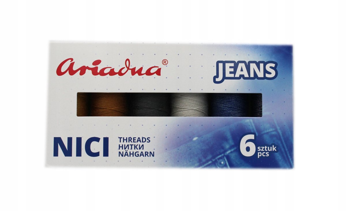Ariadna Jeans Garen-set: 6 kleuren, 150 m/70 m