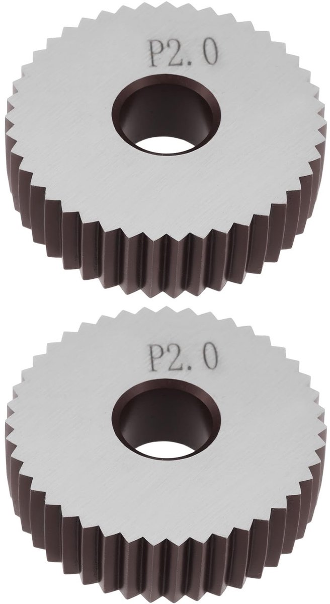 Dailygoods- Knurling Wielen 2,0 mm Pitch - Staal Rollers - 28x8x8 mm - Gereedschap voor Draaibank - Slijtvast - Voor Decoratieve Afwerking - Knurling Tool