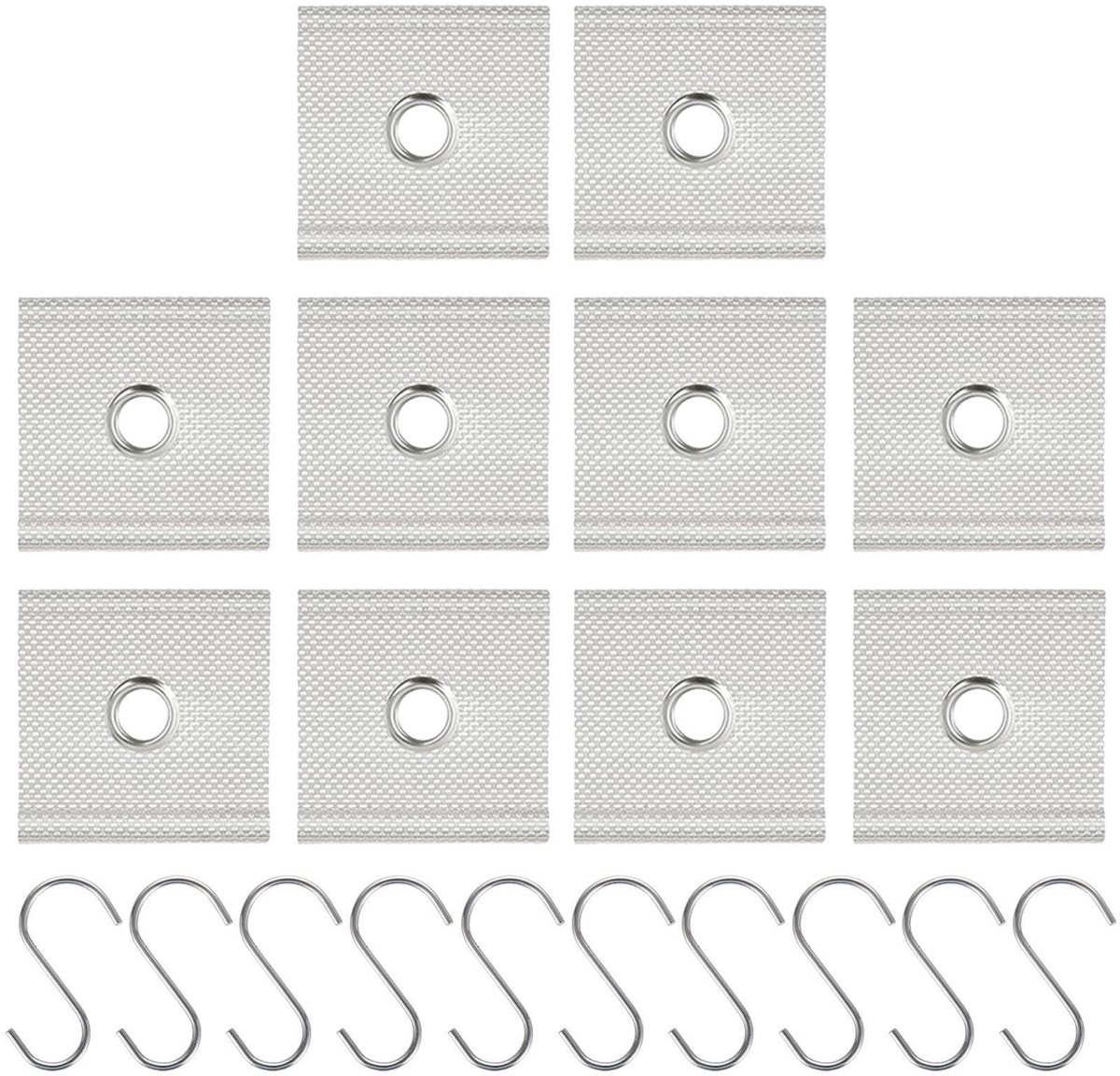 Dailygoods- Luifelhaken 10 Stuks - RV Beschermhaken - S Haken - Roestvrij Staal - PVC Gecoate Stof - Duurzaam en Corrosiebestendig - Haakset