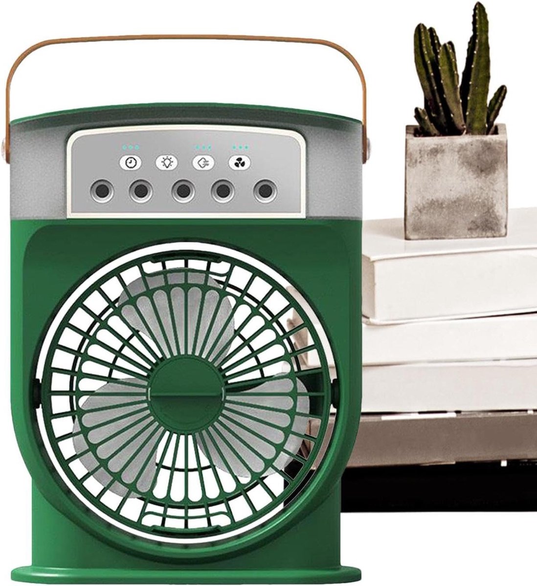 Draagbare Verfrisser - Waternevel Ventilator - Persoonlijke Koeling - Continue Nevel - 12 Uur Gebruik - Groen