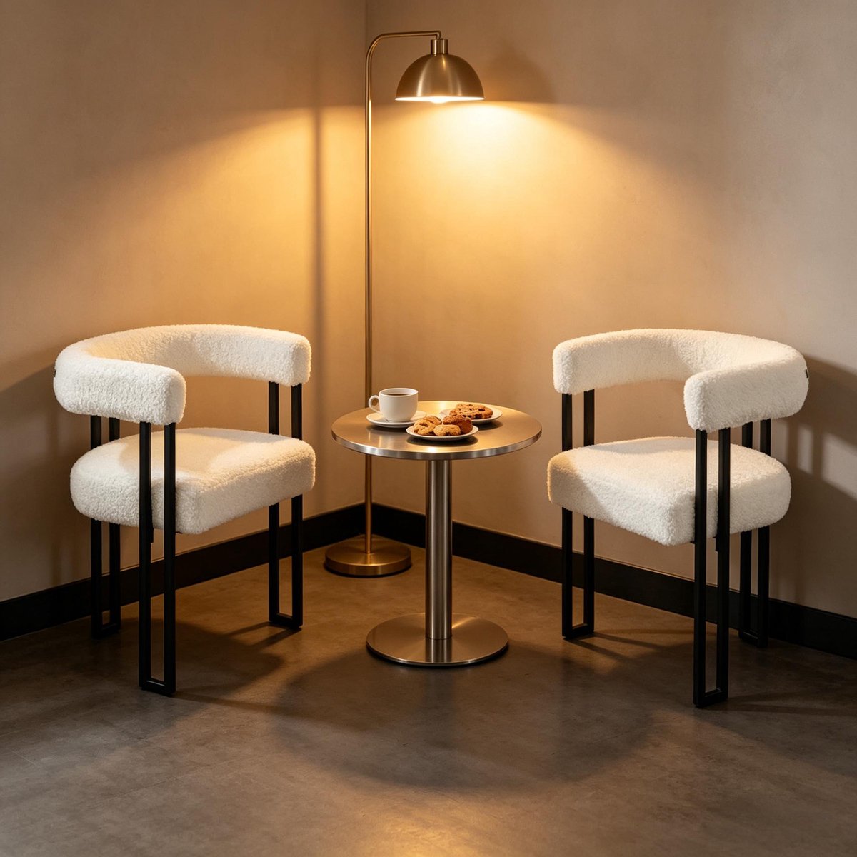 Clruro Eetkamerstoel - Onbekend - Lesestuhl comfortabele eetkamerstoel met armleuning 2 stuks - café, slaapkamer, woonkamer - Onbekend - Onbekend Crème