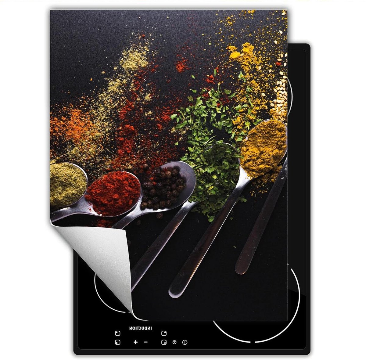 Kookplaat Afdekplaat - Werkblad Beschermer - Aanrecht Vergroten - Krasvrij Werkoppervlak - 40x52 cm - Spices spoons