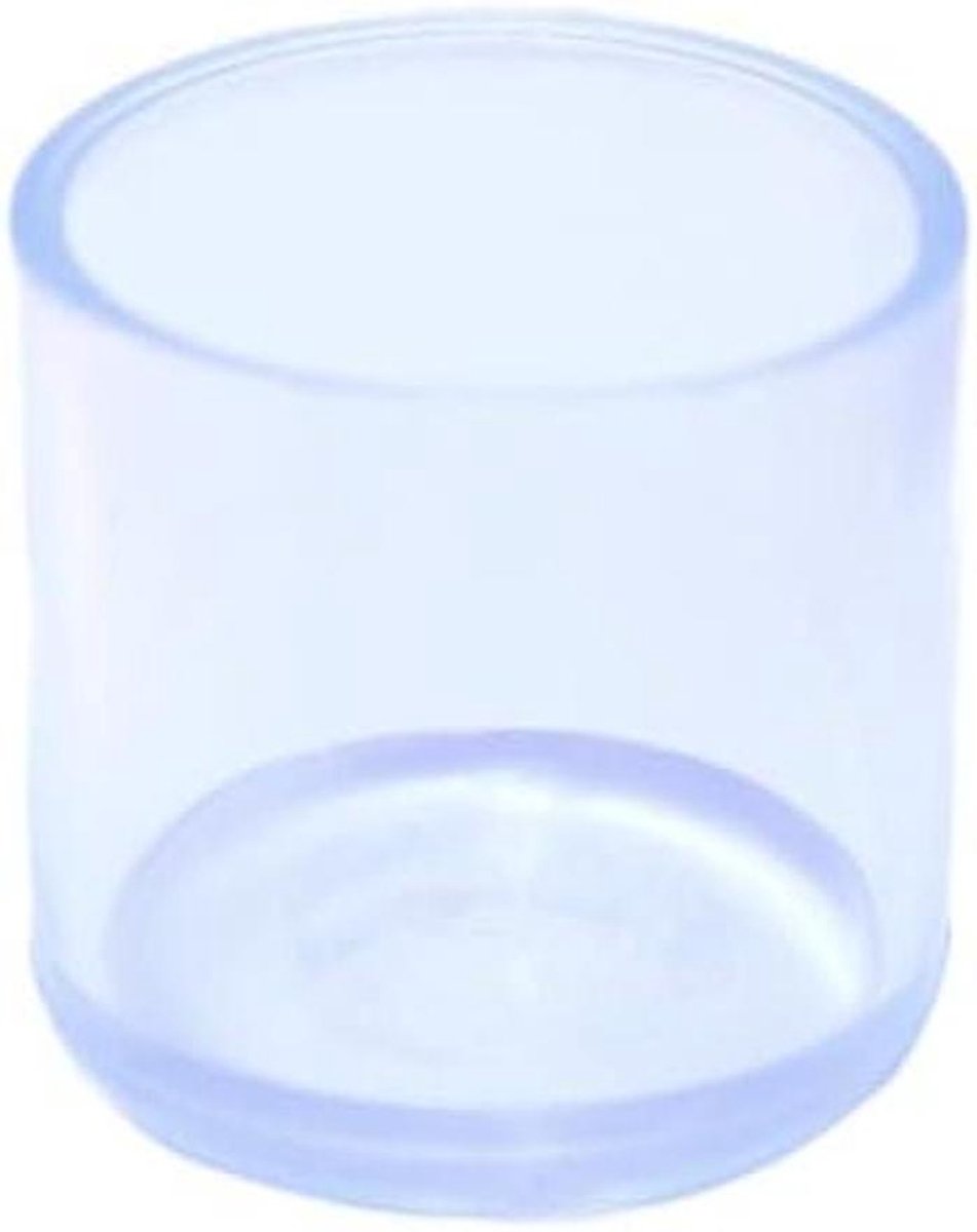 Stoelpootdoppen - Beschermkappen vloer - Krassen voorkomen - Geruisloos schuiven - 16 mm rond - Transparant