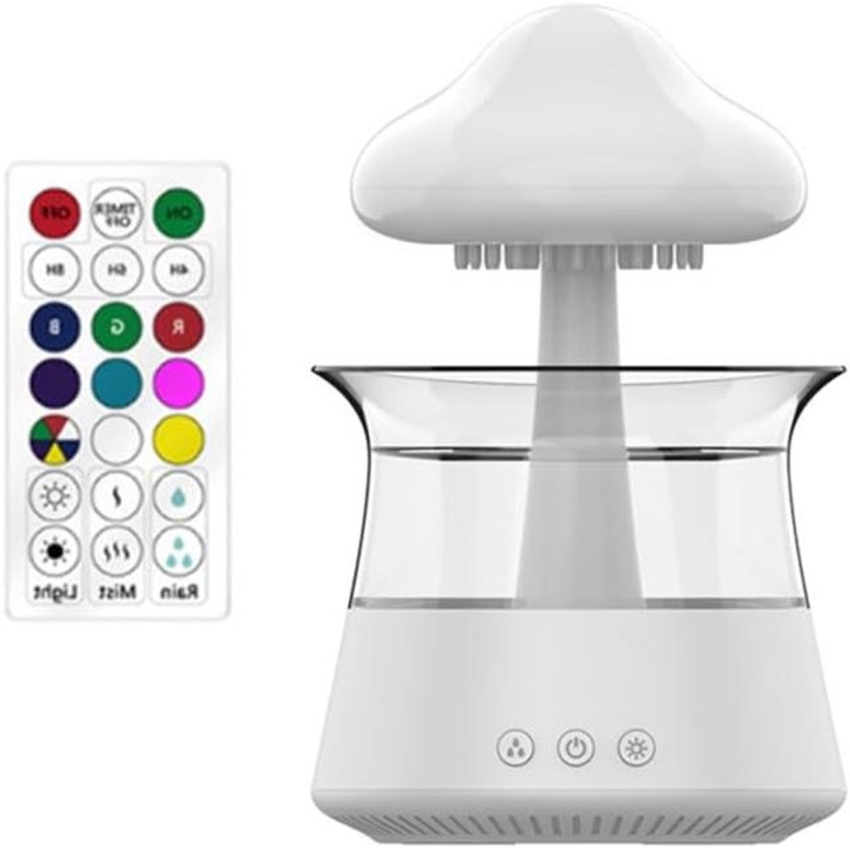 Luchtbevochtiger Diffuser - Regenwolk Lamp - Ontspanning Thuis - Met Afstandsbediening - N.v.t. - Wit