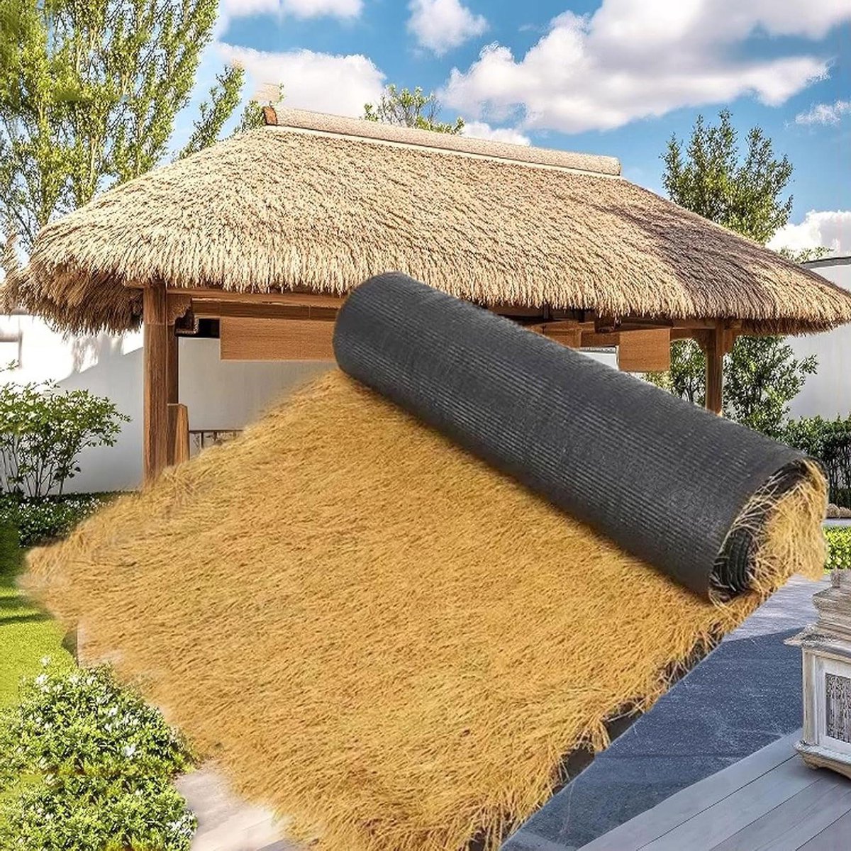 Kunstmatige Riet Rol - Synthetisch Dak - Tuin Decoratie - UV-Bestand - 1x20m - Geel