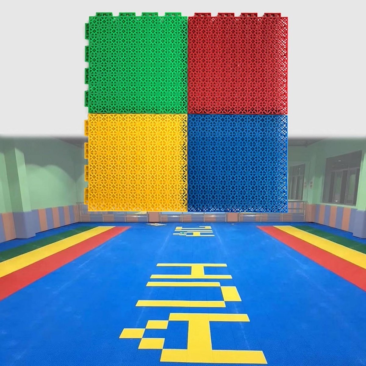 Sportvloer Tegels - Modulaire Vloer - Binnen Sporten - Waterdicht & Antislip - 25x25 cm - Blauw