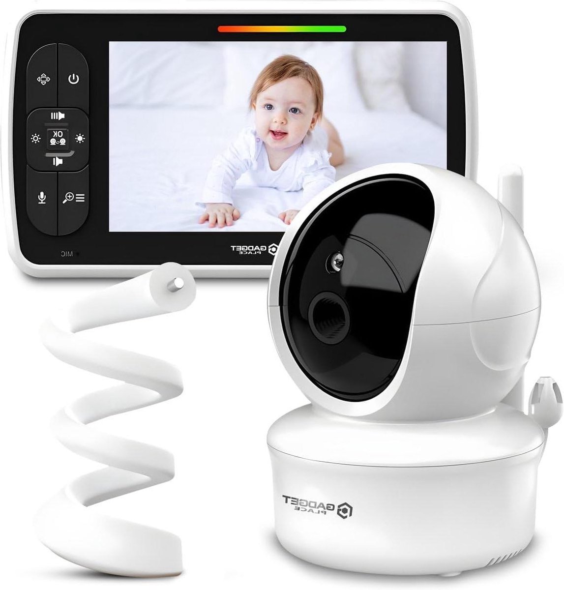 Babyfoon met Camera - Videobabyfoon Monitor - Baby in de gaten - 100% Veilige Verbinding - 5 Inch HD Scherm