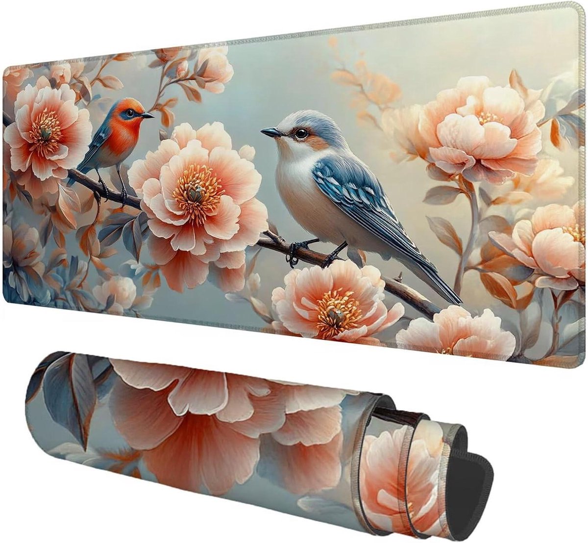 Grote Muismat - Bureauonderlegger Deskpad - Bureau Beschermen - Antislip Rubberbasis - 150x80 cm - Bloemenprint
