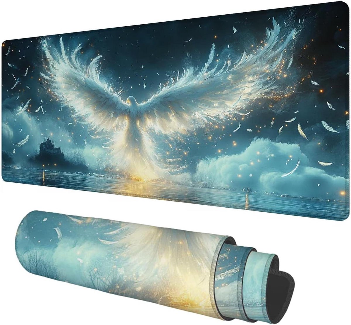 Grote muismat - Bureauonderlegger toetsenbord - Bureauwerk en gaming - Antislip rubberen onderkant - 800x400 mm - Vogel design