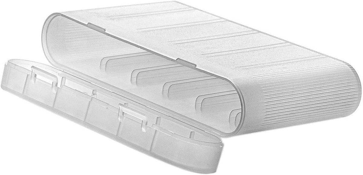 Batterij Opbergkoffer - Batterij Container - Batterijen Organiseren - Sterke Duurzaamheid - 6 Raster - Transparant