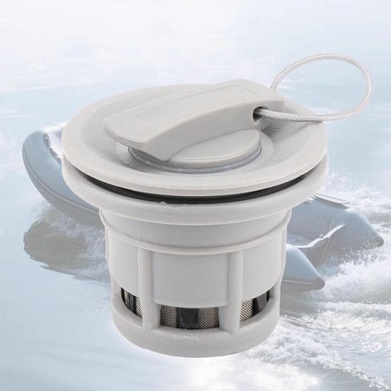Opblaasbare Luchtplug - Bootventiel Vervanging - Watersport Ondersteuning - Zelfvergrendelend Systeem - 6 Gaten - Zwart — afbeelding 5