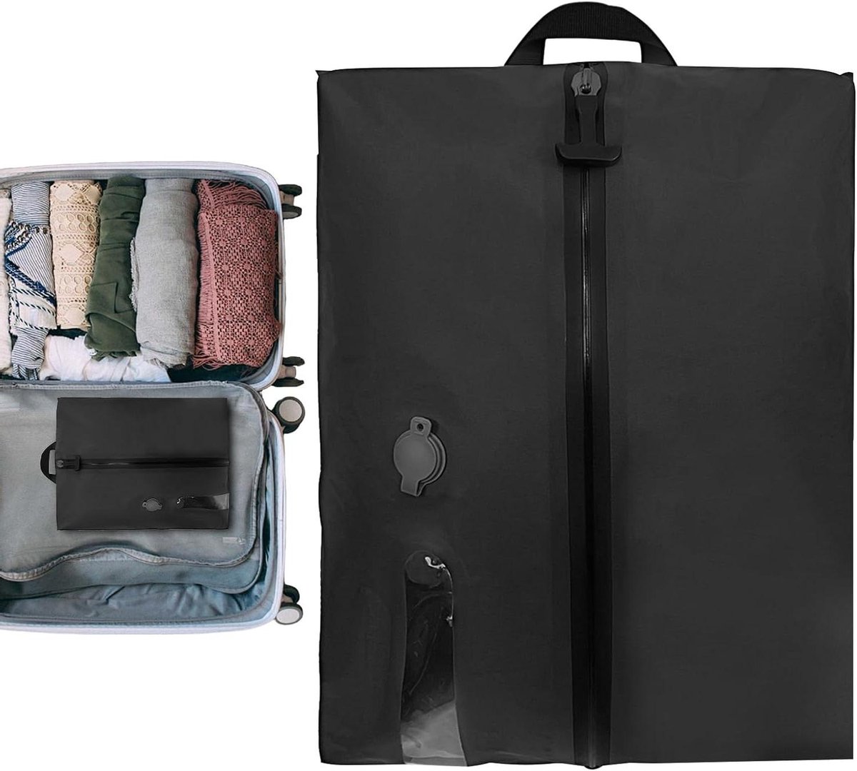 Vacuüm opbergzakken - Kledingcompressie zakken - Ruimtebesparend reizen - Triple Space Compressie - 44x29x15cm - Transparant