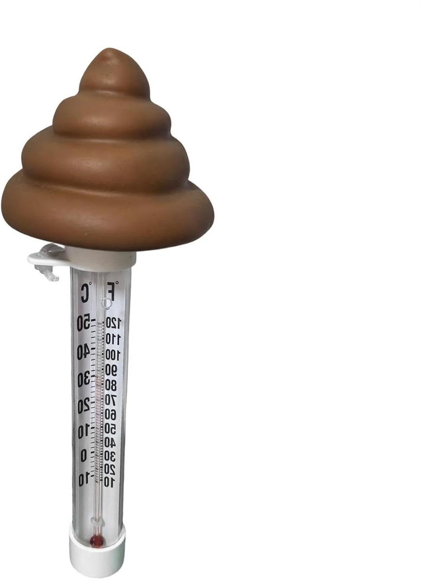 Water Temperatuur Meter - Drijvende Thermometer - Badplezier Controleren - Grappige Poepvorm - 22 Centimeter - Multi