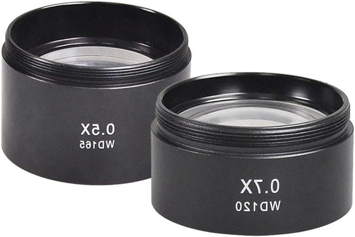 Microscoop Lens - Objectief Lens - Vergroten Zicht - Vergroot Werkafstand - 0.5X 0.7X - Zwart