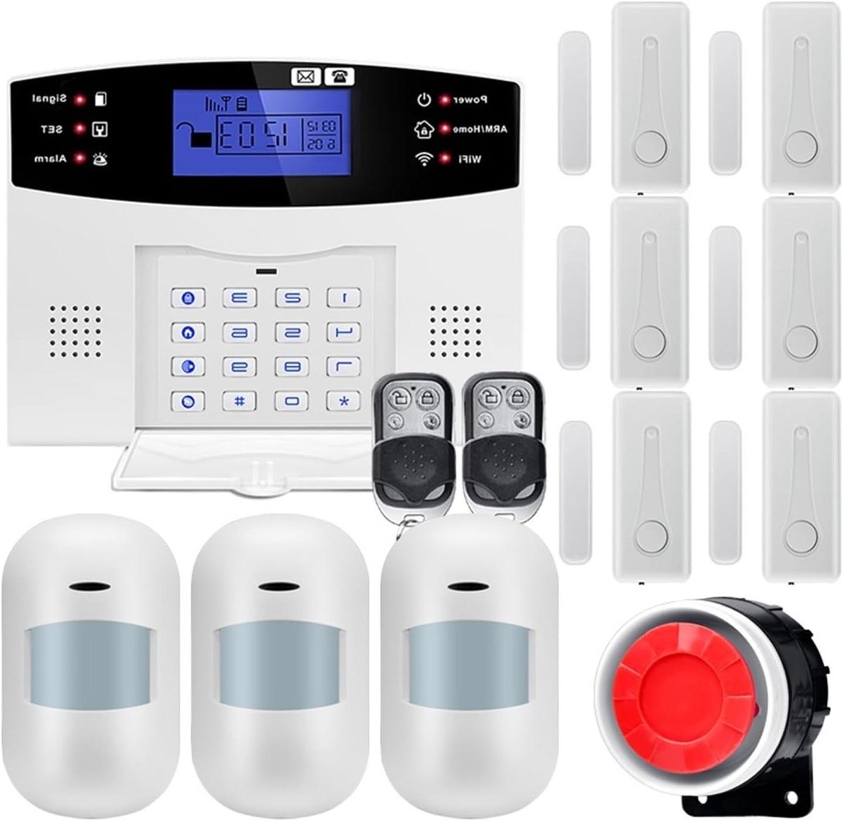 Draadloos Alarmsysteem - App Bediening - Huis Beveiligen - LCD Display - 181*136*34mm - Zwart