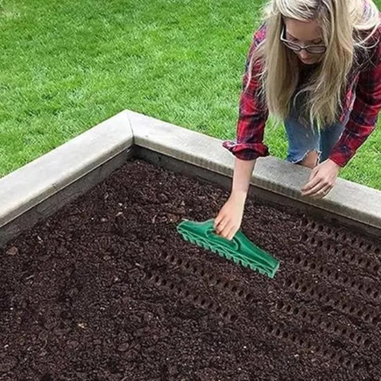 Zaadmachine Set - Handplanter Zaadverdeler - Precisie Zaaien - 12 Gaten Verstelbaar - 13 x 30 cm - Groen van Merkloos	 — afbeelding 5