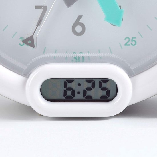 Kinderwekker Dag Nachtlampje - Educatieve Klok - Kind Leren Klokkijken - Geleidelijk Volume Alarm - Dubbel Display - Blauw — afbeelding 4