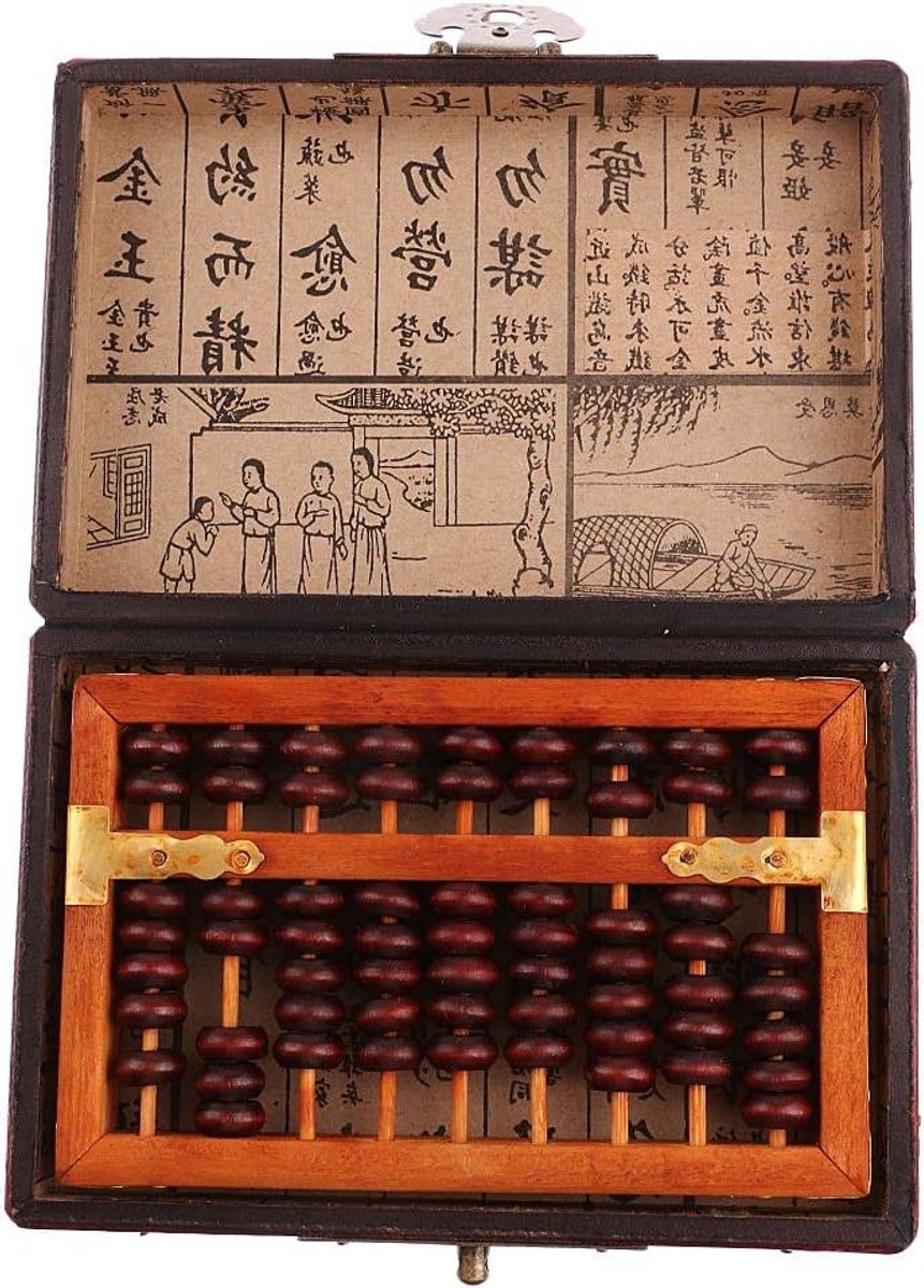 Houten Telraam - Rekenmachine Kraal - Kinderen Leren Rekenen - Traditioneel Chinees Ontwerp - 15 cm - Meerkleurig