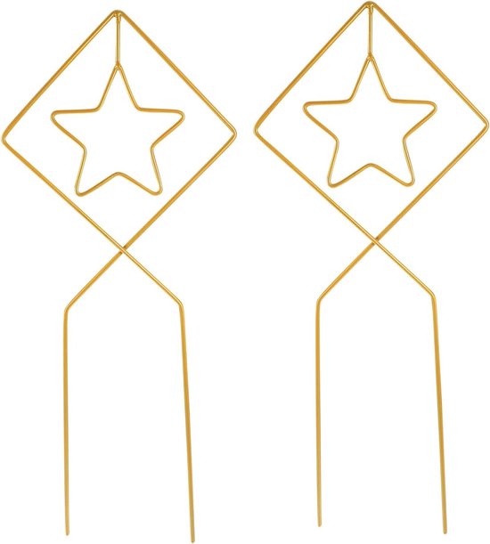 Klimplantsteunen Stervorm - Tuinrek Planten - Planten Ondersteunen - Duurzaam Metaal - 44 cm Hoog - Goud