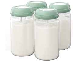 Ulisem - Moedermelk Bewaarflès 300ml - Koelkast & Vriezer Geschikt - BPA Vrij - Ergonomisch Ontwerp - 4PCS