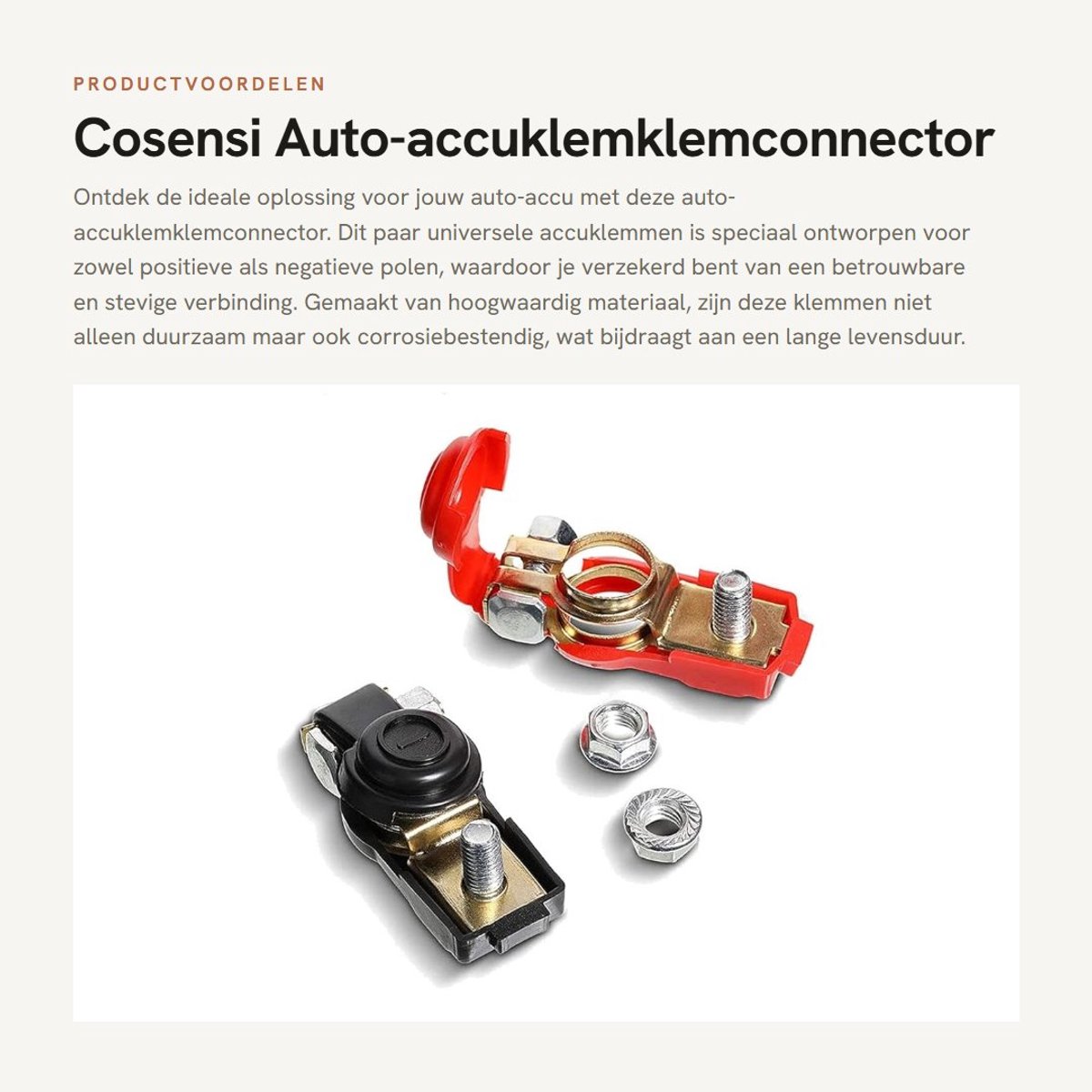 Dailygoods - Auto-accuklemklemconnector - Betrouwbare verbinding - Universeel formaat - Accuklemmen Poolschroefklemverbinding - Hoogwaardige materiale...