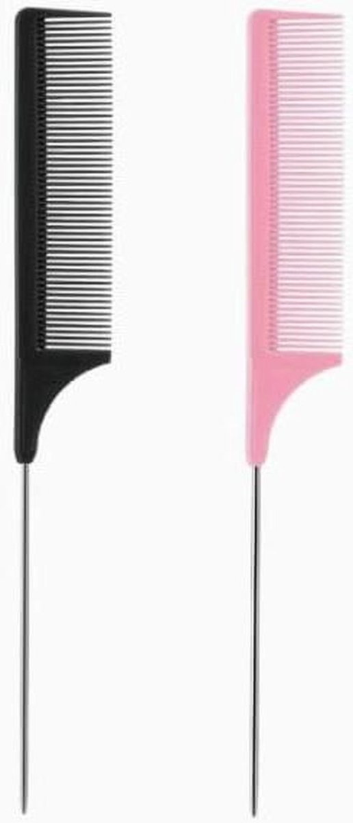 Haarkam Set - Styling Kammen - Dagelijks Gebruik - Antistatisch Ontwerp - 6 Stuks - Zwart Roze