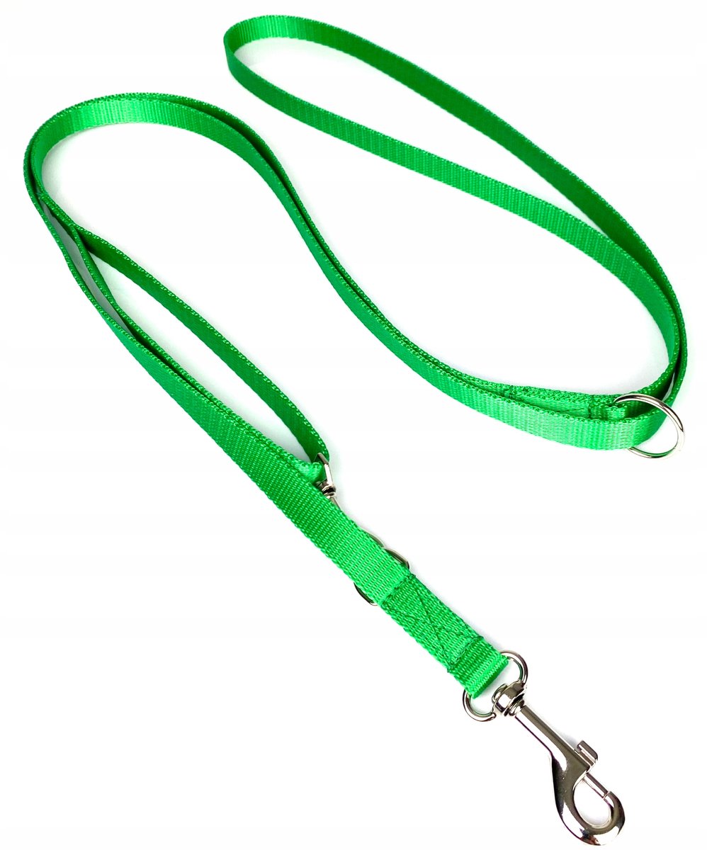 Verstelbare Hondensnoer 135-250 cm, 16 mm Breed, Lichtgroen