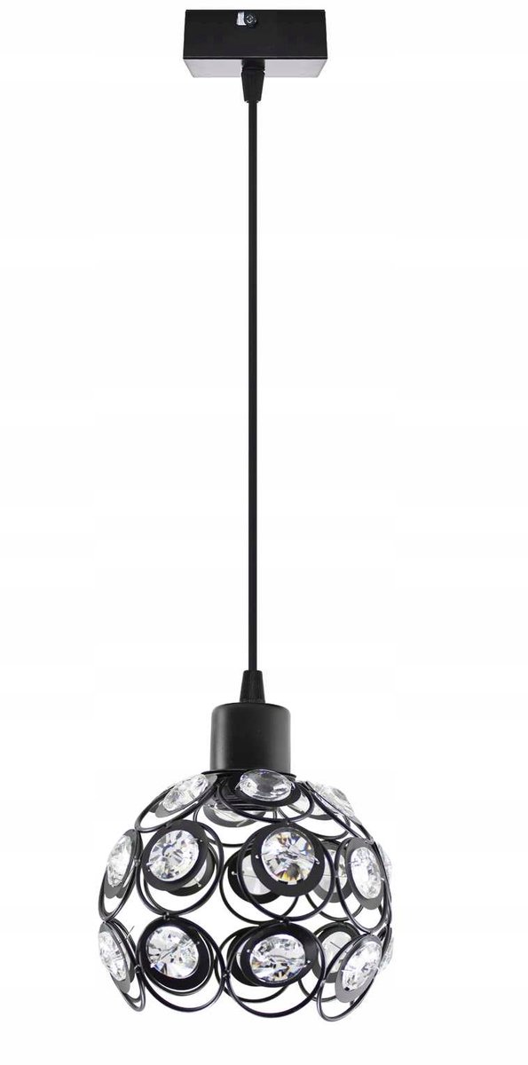 Moderne Kristallen Hanglamp Monaco Zwart E27