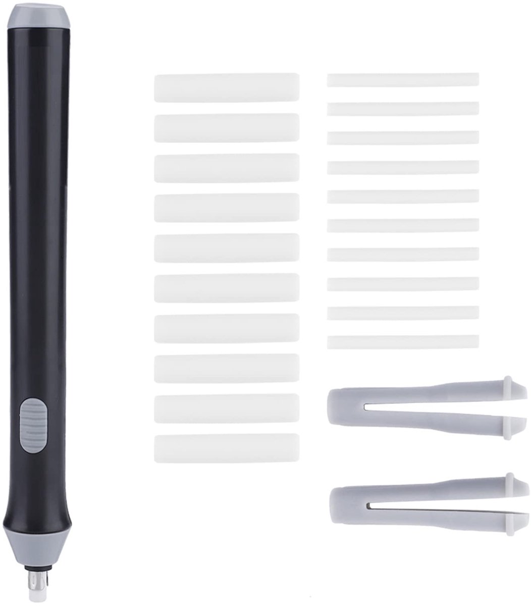 LIVIA HOME - Elektrische Gum - Automatische Potloodgum - Duurzaam en Handig - Zwart - 22 Gumvullingen - Geschikt voor Tekenen en Schetsen - Compact Fo...