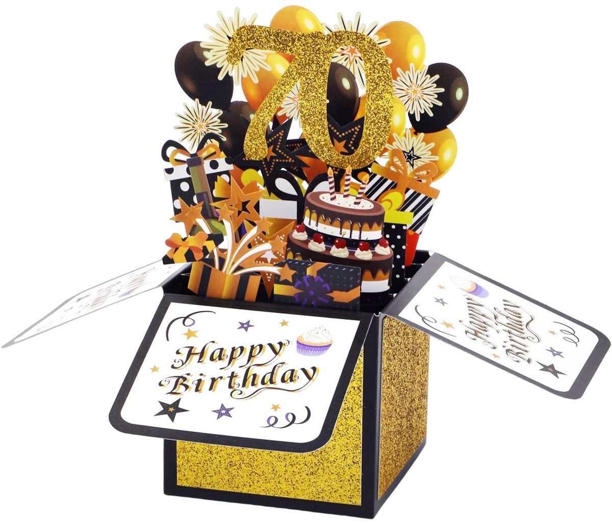 SOUQONE- Pop-upkaart Gelukkige Verjaardag - 3D Verjaardagskaart - Verjaardagswenskaart - Envelop - Creatieve Cadeaudoos - Multi-color Papier 23x23x17,6cm
