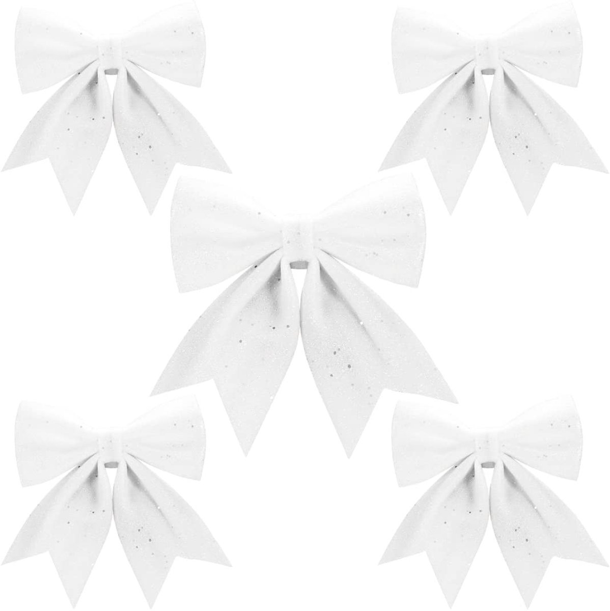 SMOAKEZ- Strik Glinsterend - 5 Stuks - Kerstdecoratie - 17x18 cm/21x24 cm - Hangend - Veiligheidswaarschuwing