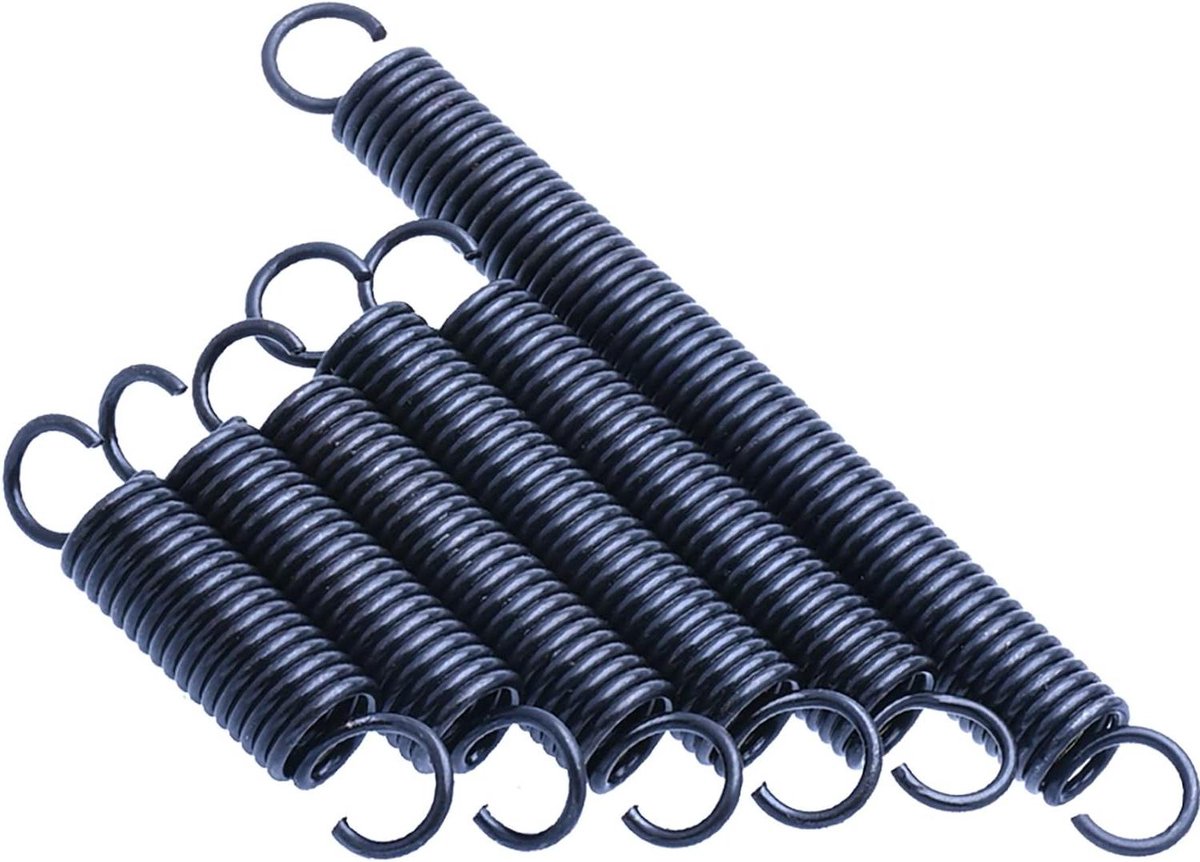 Verlengveren Set - Dubbele Haak - Apparaten Repareren - Roestvrij Veerstaal - 0.5x3x15-100mm - Zilverkleurig