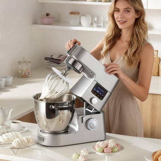 Mixer Spatbescherming - Mengkom Deksel - Schoon Koken - Zeslijnige Spatwand - 14.5 cm - Transparant — afbeelding 4