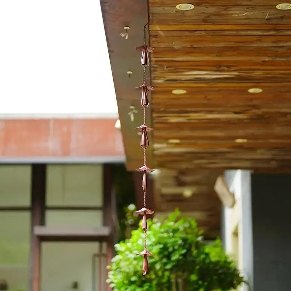 Regenketting - Paddenstoel decoratie - Waterafvoer tuin - Sfeervol watergeluid - 130 cm - Zwart